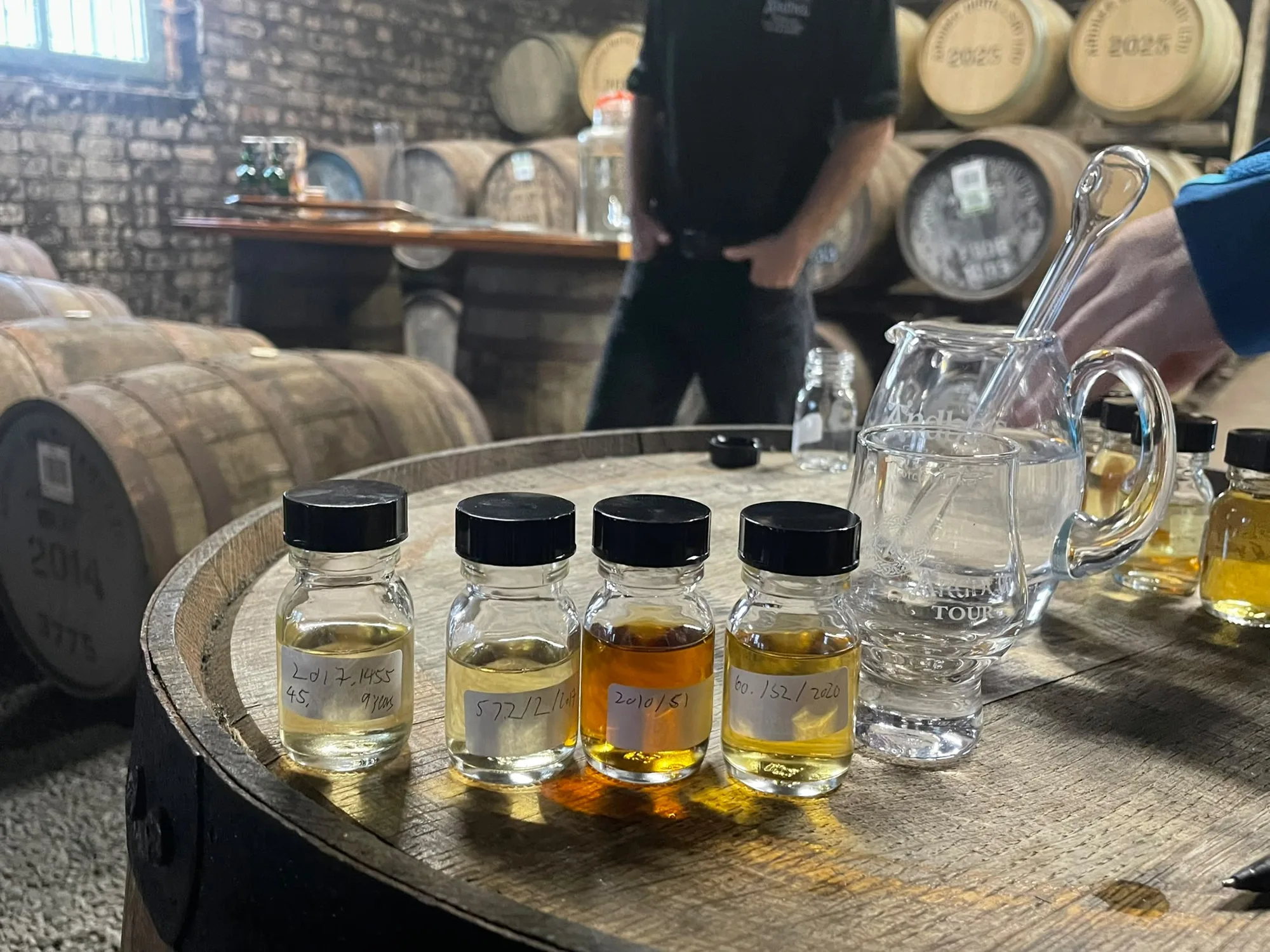 Cask samples in the Ardbeg warehouse tasting, Islay