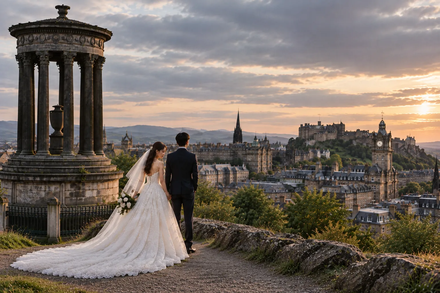 Calton Hill pre-wedding photos