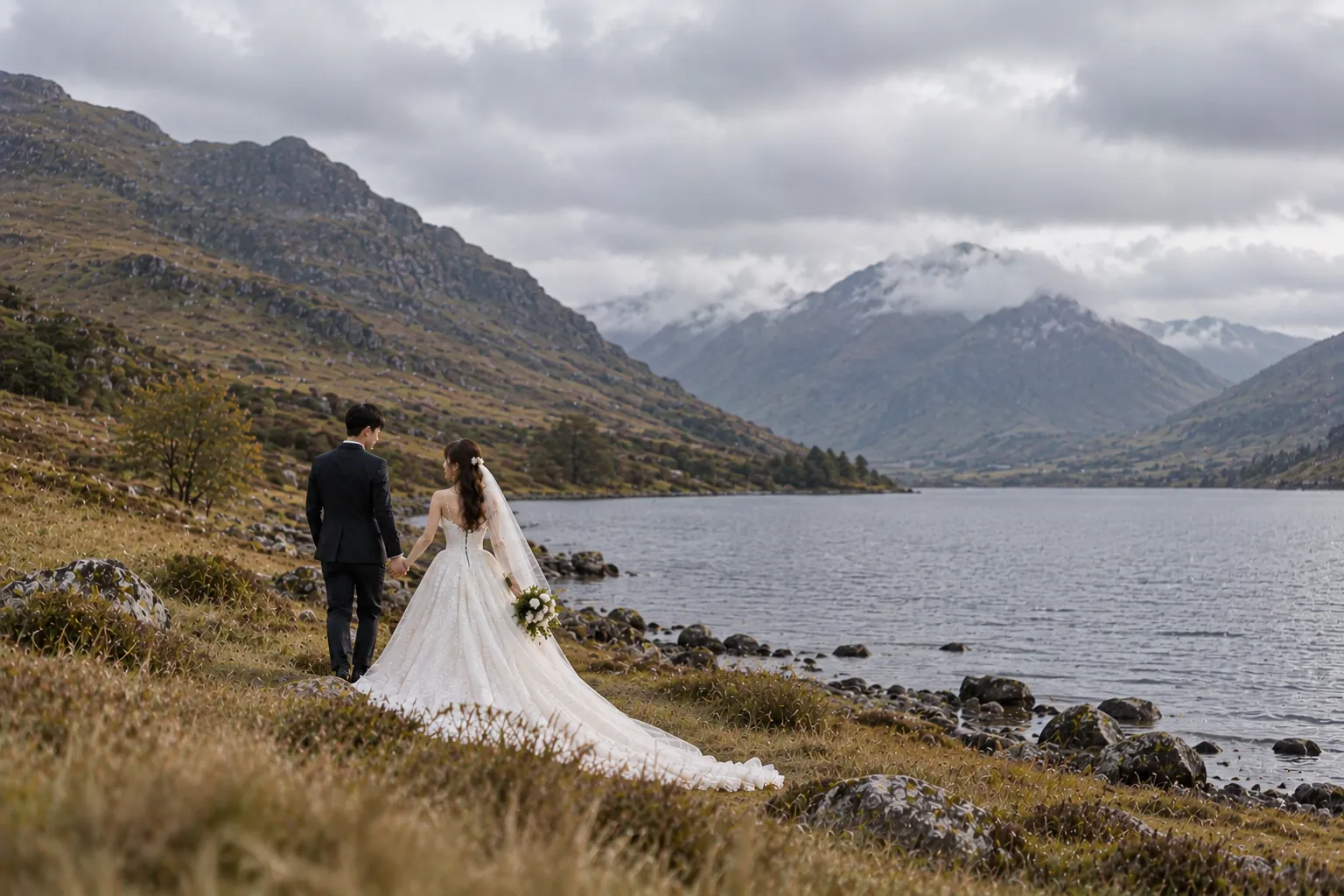 Highland loch pre-wedding photos